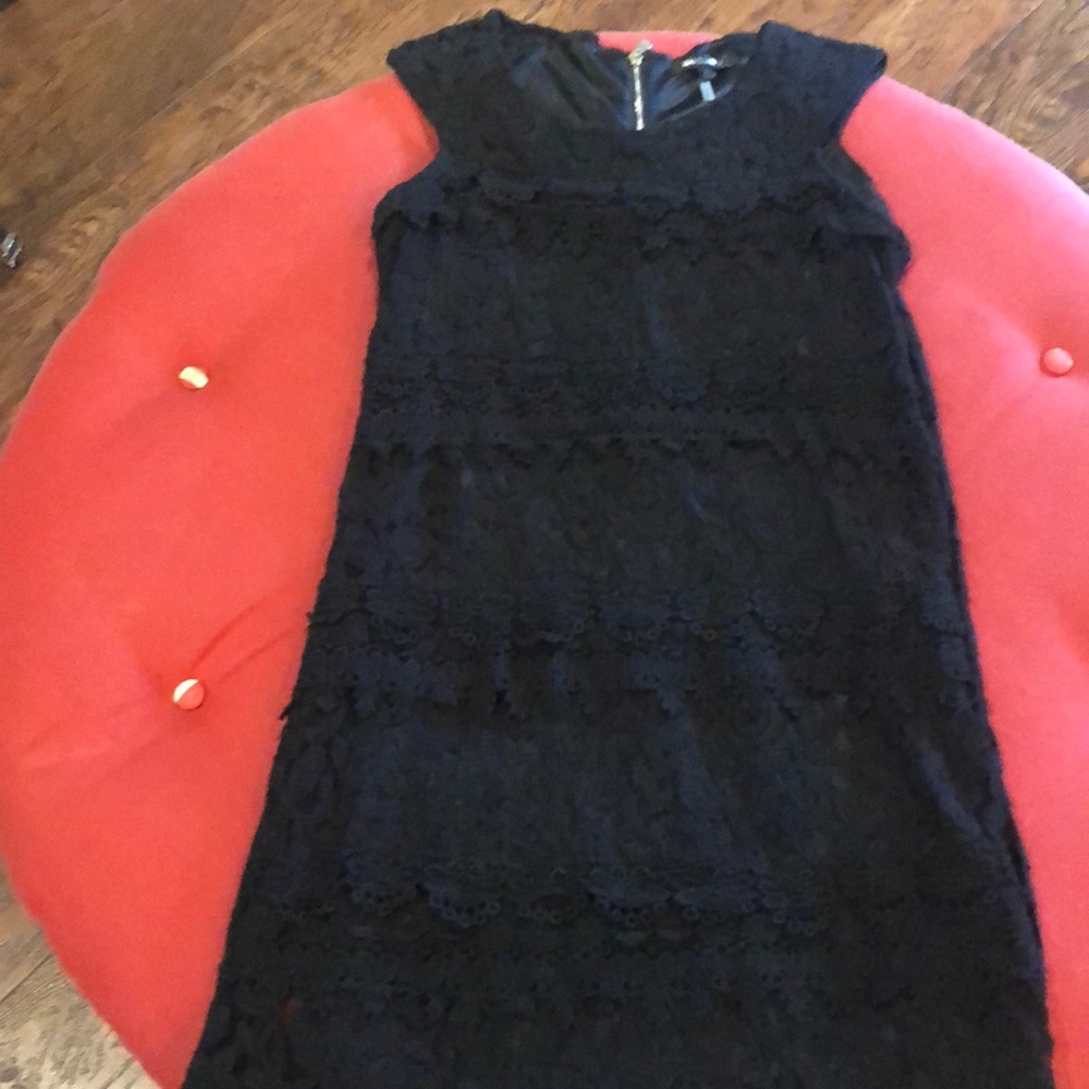 Runway size L black lace dress